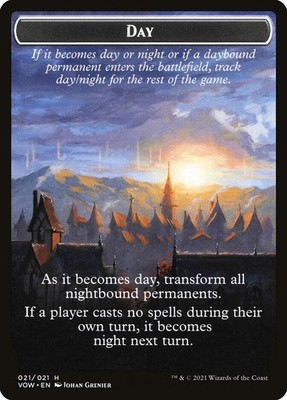 MTG Magic VOW Innistrad Crimson Vow - 1x EN NM TOKEN 021 Day / Night