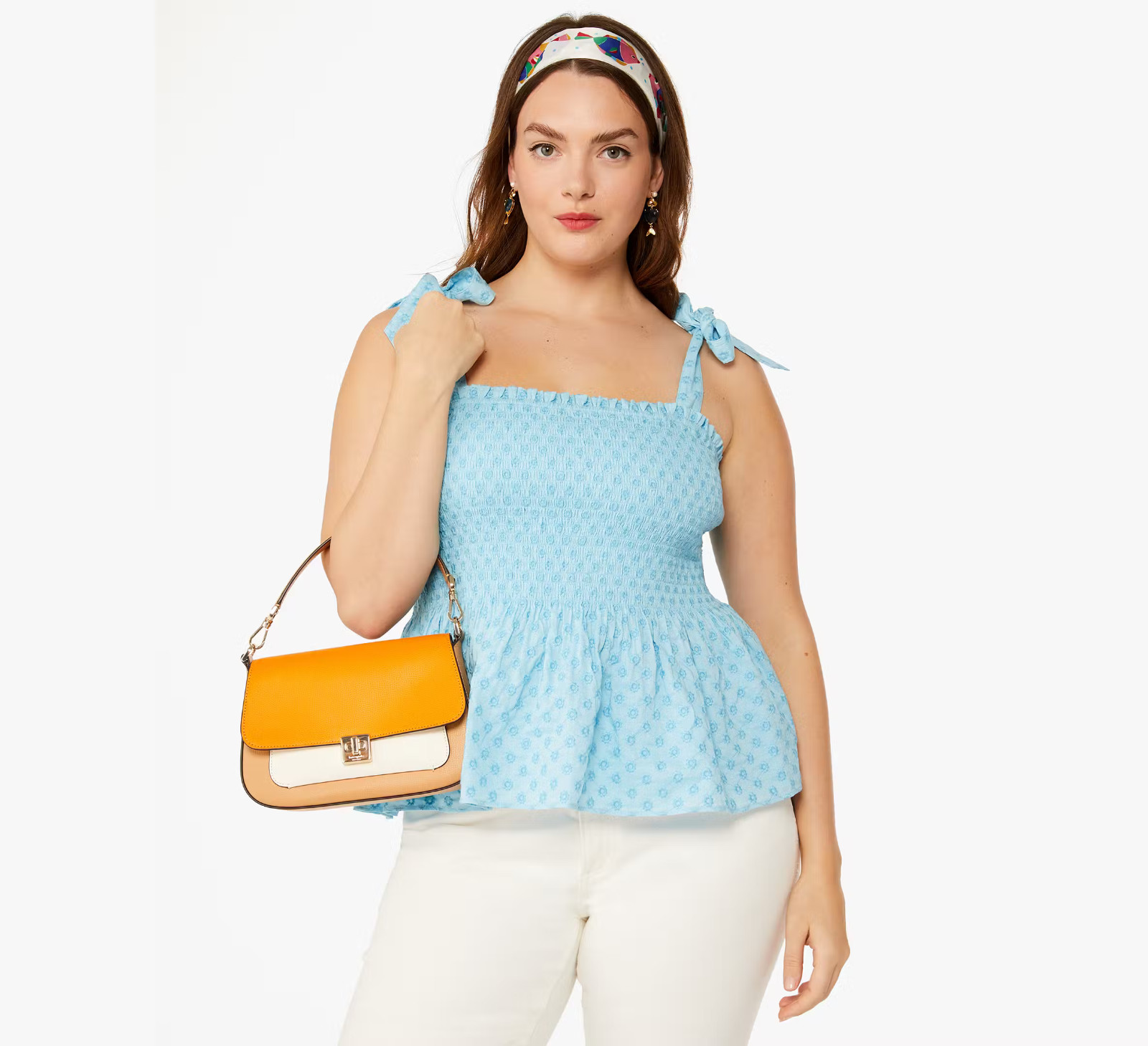 Kate Spade Embroidered Smocked Top Peplum Tank Top Blue BNWT XL New RRP £195 thumbnail 15