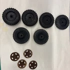 VTG 50s/60s Tonka Dually Hydraulic Dump Truck 6 tires and 4 hubcaps (parts)