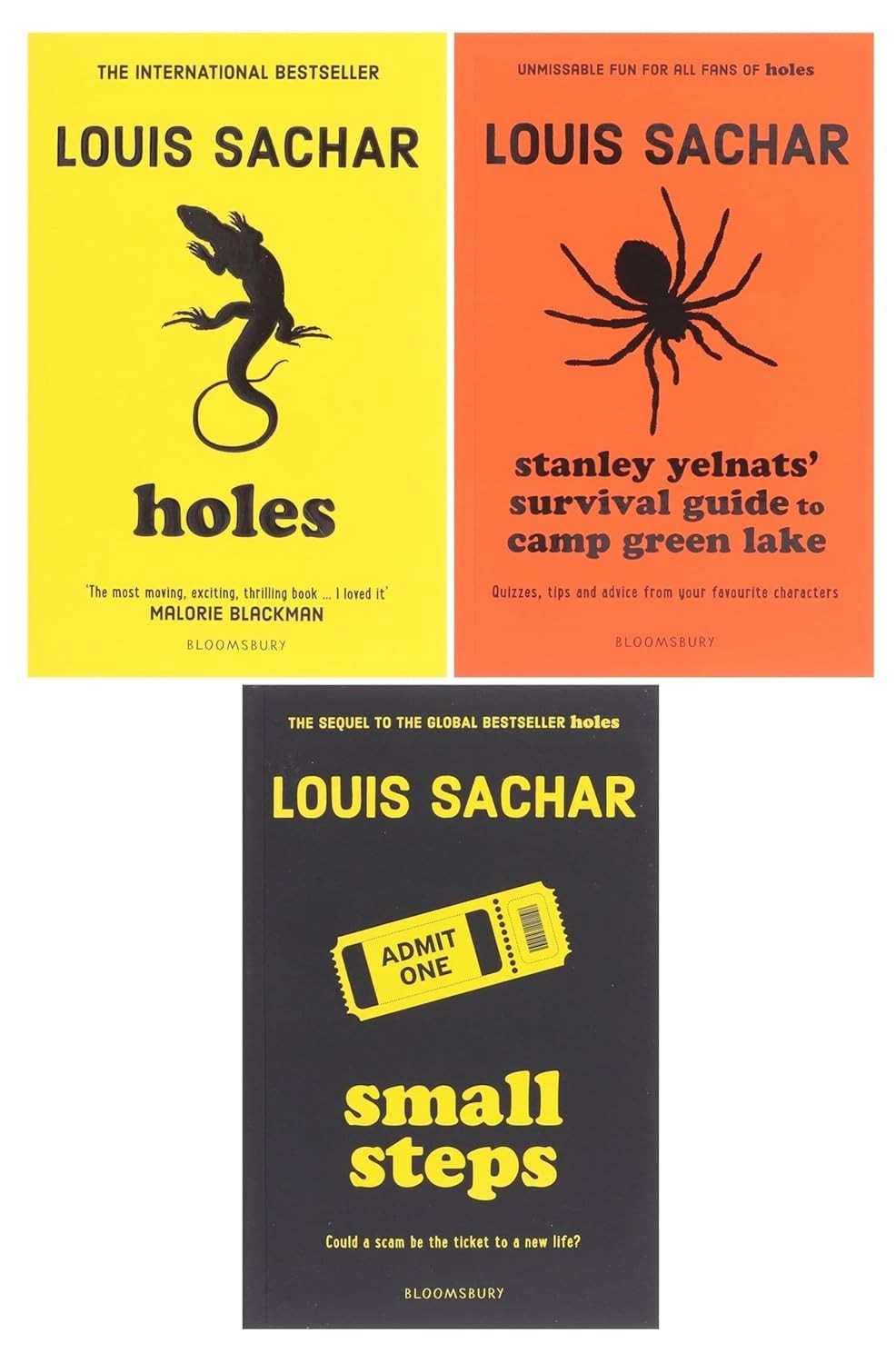 Louis Sachar 3 books  Collection set The Cardturner, Holes, Small Steps NEW