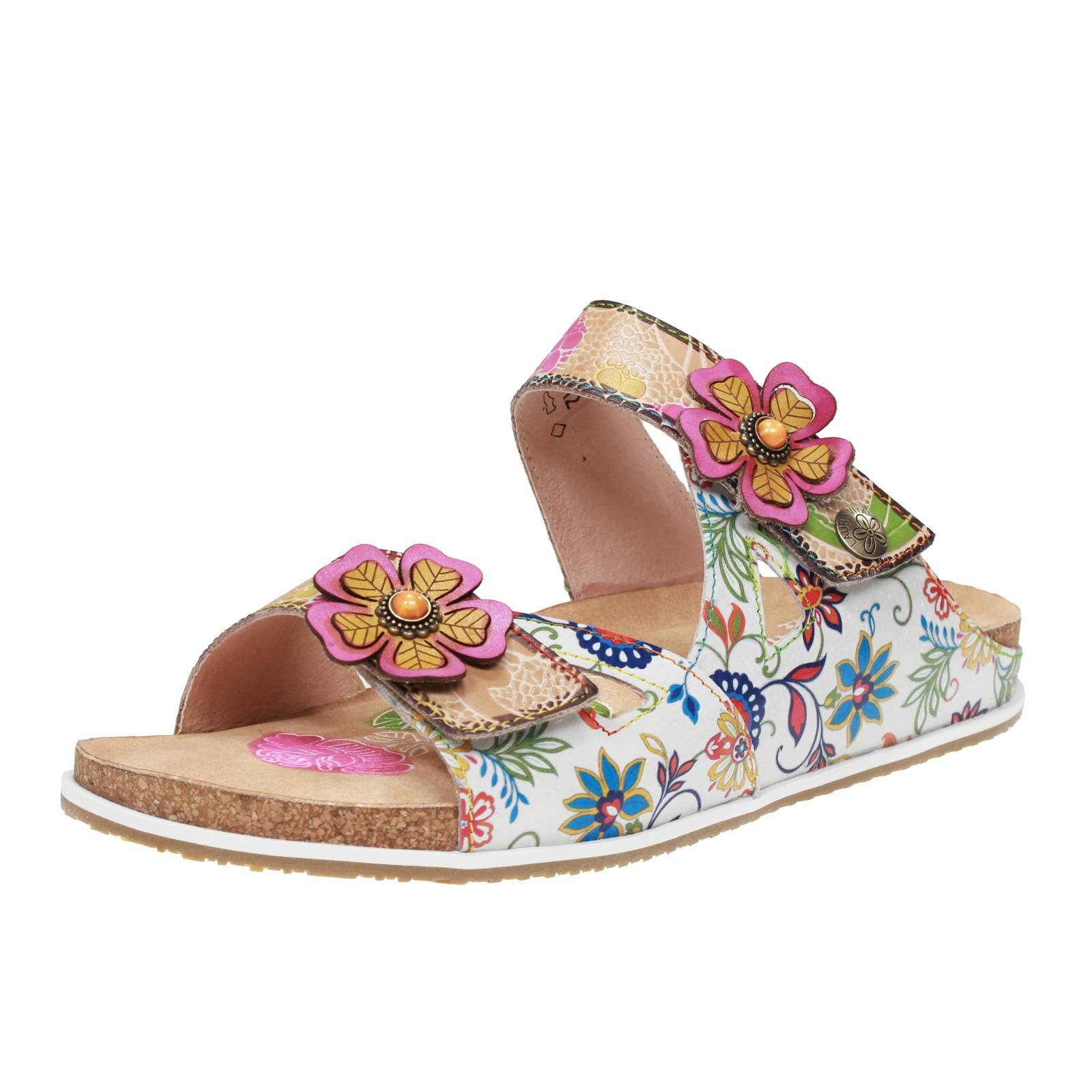 Laura Vita Sandalen Ledermuster beige - Gre 38 238 cm Damenschuhe 19390₽