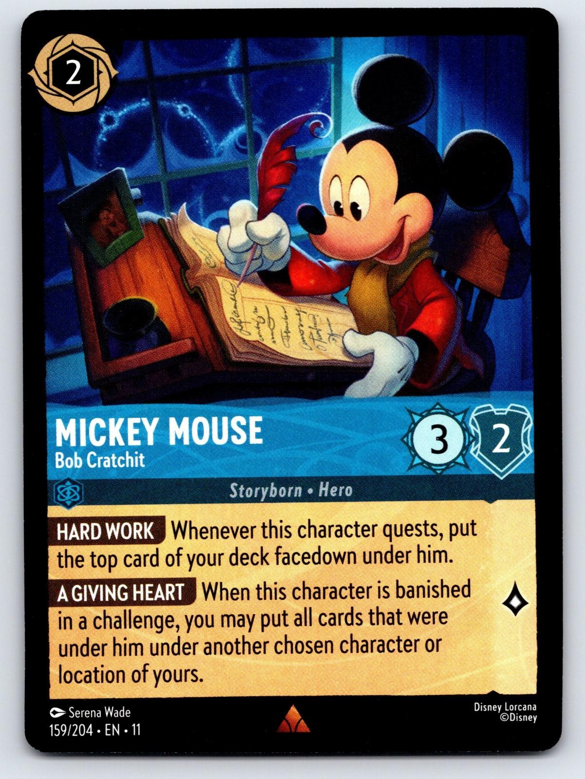Mickey Mouse - Bob Cratchit 159/204 Rare Winterspell Lorcana Near Mint