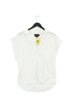 Pendleton Damen Top S weiß 100% Baumwolle ärmellos Kragen Basic