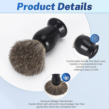 Men's Shaving Brush Set - Pure Badger Hair Brush and Bowl for Father's Day