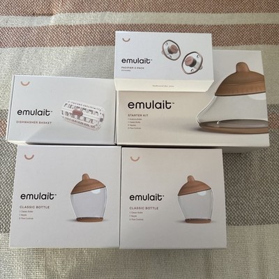 Emulait Classic Bottles Starter Kit Pacifier 2 Pack And Dishwasher Basket