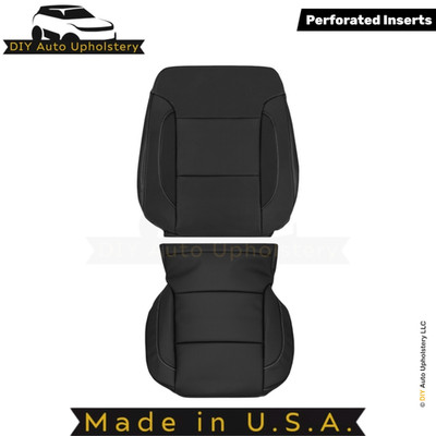 2015-2020 Fits Chevy Suburban Leather Perf. Front Driver Side Covers Jet Black