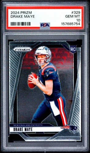 2024 Panini Prizm Drake Maye Rookie #329 PSA 10 Gem Mint