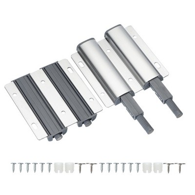 2Pcs Magnetic Push Latches, Zinc Alloy Push Open Door Push Release Latch, Silver