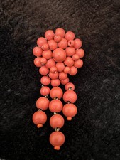 Vintage Brosche. Holzperlen Rockabilly Style. 50er/60er Jahre