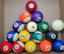 Vintage Billiards Pool Ball Complete Set 16 Balls 2.25 in