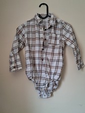 Baby boy long-sleeved shirt-style bodysuit in a check pattern Cool Club 98 cm