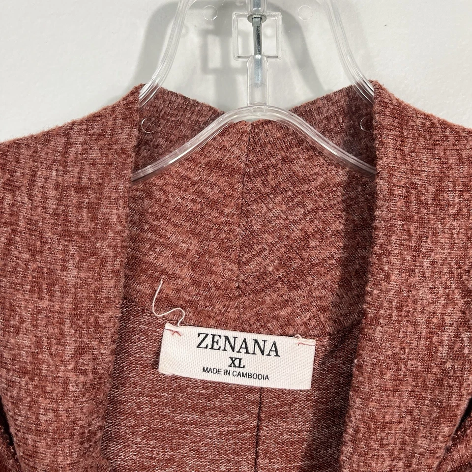 Zenana Boutique Burnt Orange Oversized Longline Tunic Mock Neck Top XL Lounge - Image 3 of 4