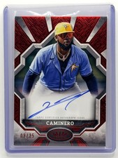 2025 Topps Tier One Junior Caminero Auto /25 Red Parallel Tampa Bay Rays #BOA-JC