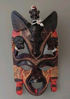 African Handmade Maasai Mare Mask  Jambo Hardwood 15  - Kenya - Masaku