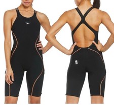 SPEEDO FASTSKIN Sz 26 LZR PRO Black Gold Competition Logo Swimming RaceJersey