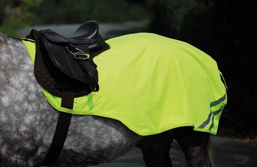 Shires Equi Flector Mesh Fluorescent Reflective Horse Exercise Sheet - Size 54""