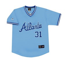 Greg Maddux 1982 Atlanta Braves Cooperstown Throwback Blue Jersey Men  s Large