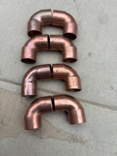 1/2” Copper Elbow 90 Lot of 8 pcs 1/2” c x c 90 elbow Fast Shipping