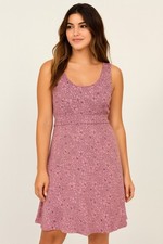 Ann Taylor vintage purple silk floral babydoll dress size 14 Y2K fairy whimsical