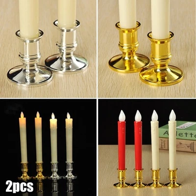 2Pcs Plastique Bougie Base Support Conique Pilier Chandelier Fête Décor Cadeau - Photo 1/4