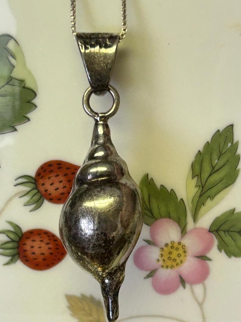 Solid Sterling Silver Mexico Conch 2” Pendant-Sea… - image 4