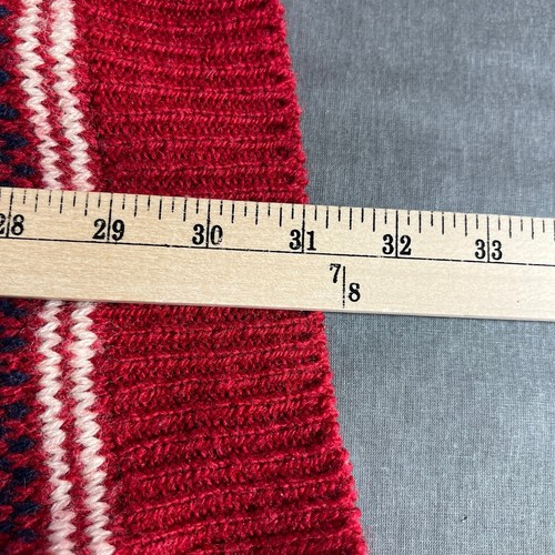 L.L. Bean Cardigan Sweater Mens XL Red Fair Isle Knit Button Front Heavy Holiday - Picture 7 of 8