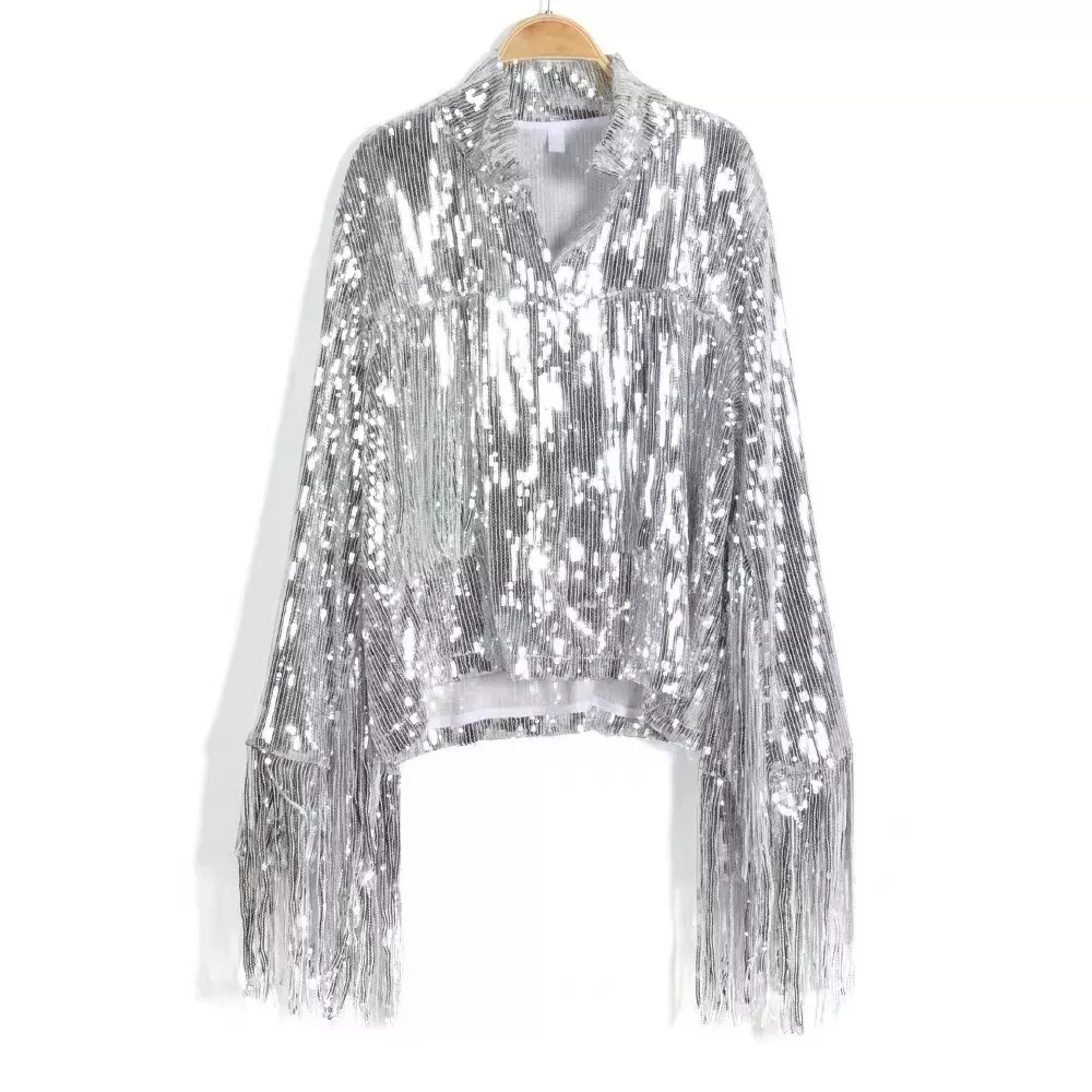 Veste strass paillettes sales