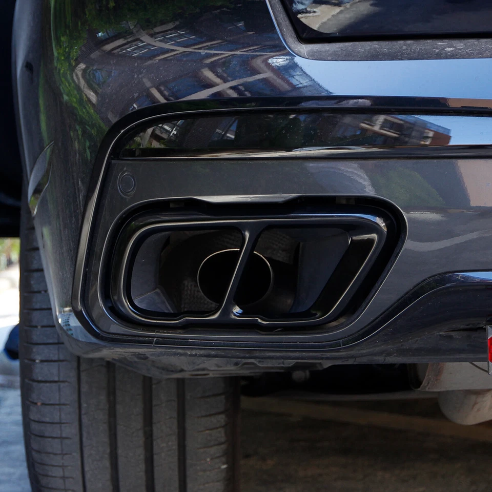 Schwarz Auspuffblenden Edelstahl Abdeckung Auspuff Passend für BMW X5 G05 X7 G07 - Bild 2 von 4