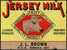 JERSEY MILK CANADIAN CATTLE CLUB 16" HEAVY DUTY USA MADE METAL ADVERTISING SIGN