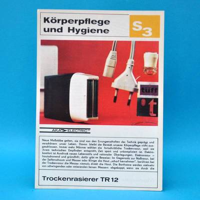 Dry shaver TR 12 DDR 1970 | brochure advertising sheet Dewag S3 N