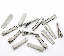 PEPPERLONELY Brand 50PC Silver Tone Single Prong Alligator Hair Clips 35x7mm
