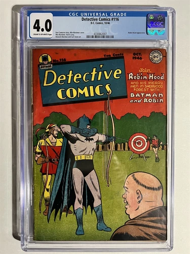 DETECTIVE COMICS #116 DC COMICS GOLDEN AGE 1946 CGC 4.0 GRADED ROBIN HOOD APP