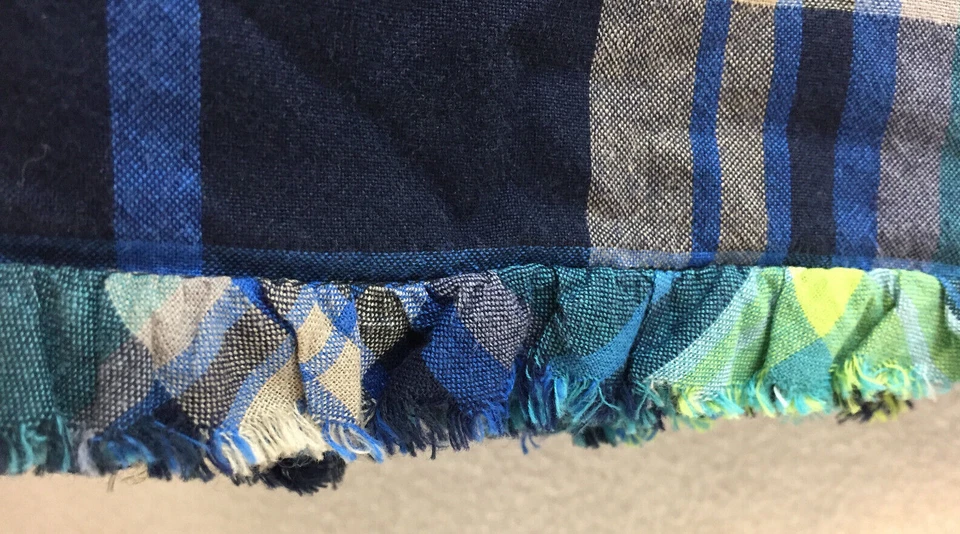 Falda Sin Hablas Cintura Elástica 3 Niveles Azul Cuadros XL Junior Adolescente Miss Algodón Foto 2 de 4