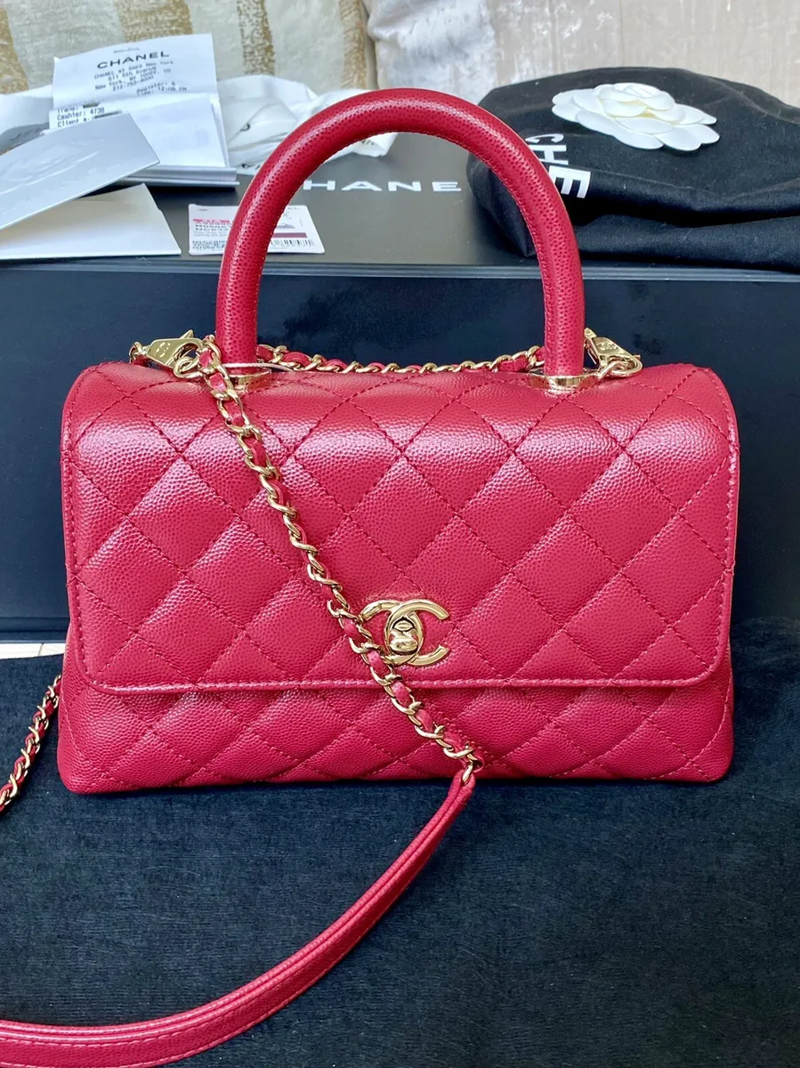 red and gold chanel bag authentic