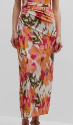 $227 Lenny Niemeyer Women's Orange Aral Knot Sarong Cover-Up Swimwear One Size