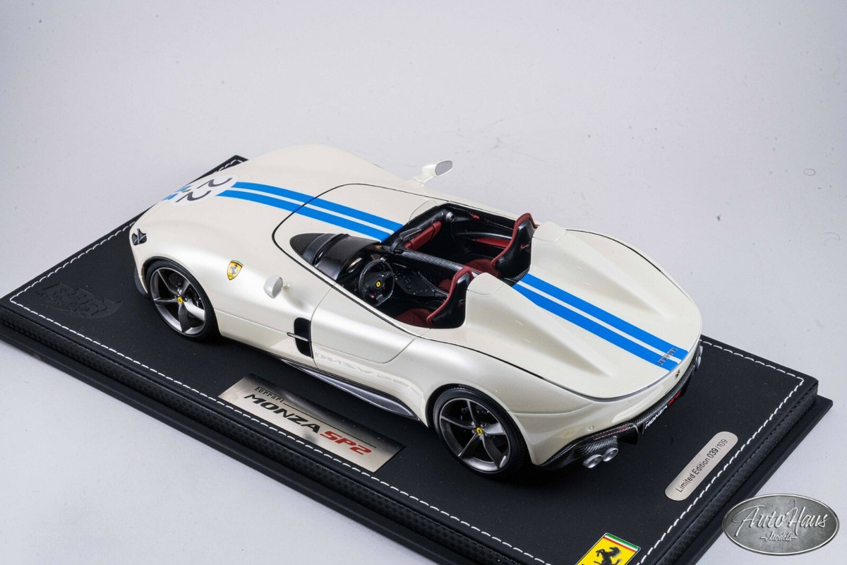 1/18 BBR FERRARI MONZA SP2 White with Blue Stripe 🤝ALSO OPEN FOR