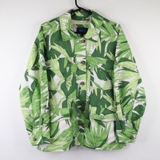 Gant Field Jacket Palm Breeze Print Camo M Green Button Up Cargo Pockets Utility
