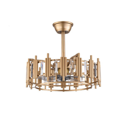 For Bedroom 3 Speed Caged Ceiling Fan with Light 20 Inch Modern Luxury Bladeless