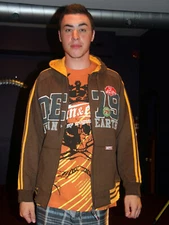 Ocean Earth MED Men's Brown Orange 79 Hoodie $85 CAD Hooded Sweatshirt Patches