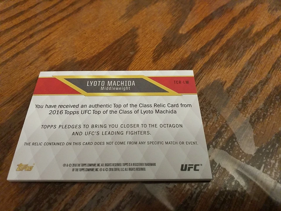 2016 Topps UFC Top of the Class Silver Relic Card #21/25 Lyoto Machida #TCR-LM - Image 2 of 3