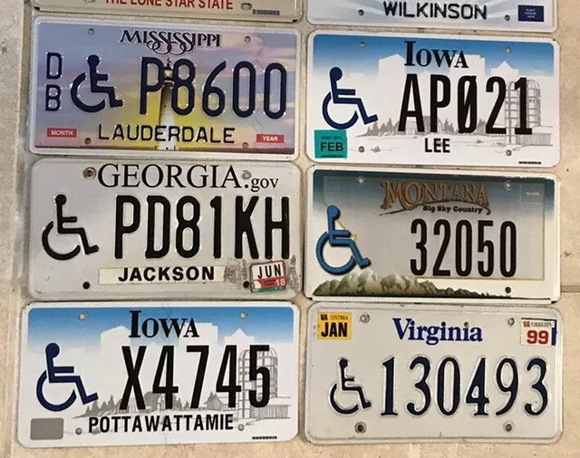 Set Of 10 HANDICAP WHEELCHAIR license plates HC disabled handicapped