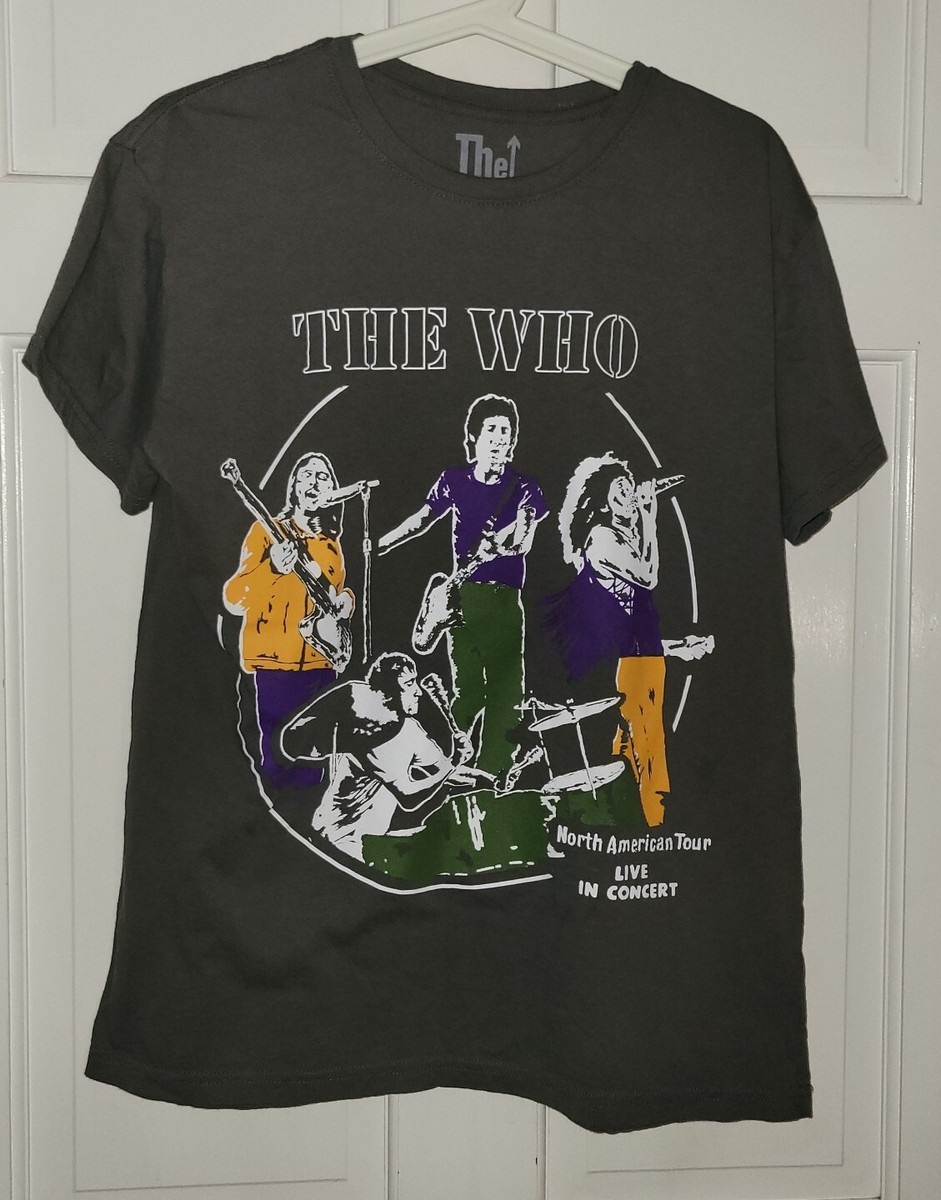 THE WHO north American tour gray Cotton Concert T-shirt L | eBay