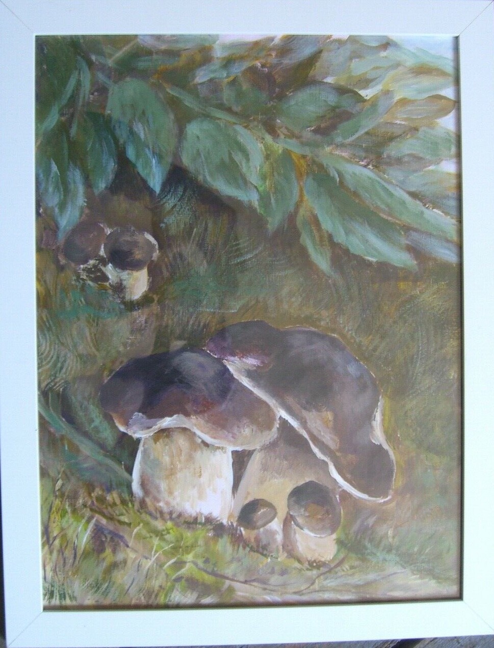 ::CIRÍLICO MARCADO °SETAS DE PIEDRA PINTURA AL ÓLEO ILEGIBLE DESIGNADO ANTIGUO