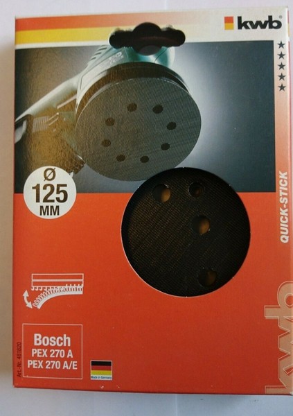 Kwb HaftstüTzteller Quick- Stick Ø125 Mm Gelocht Exenterschleifer Schleifteller-image