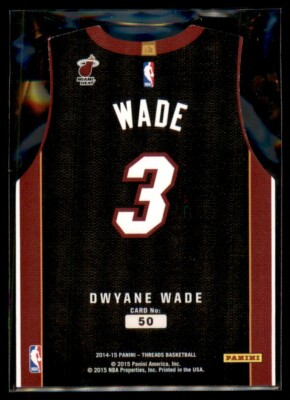 2014-15 Panini Threads Team Threads Die-Cut Away Jersey Dwyane Wade #50