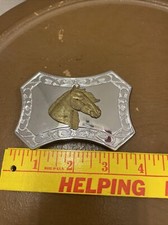 horse head belt buckle a076