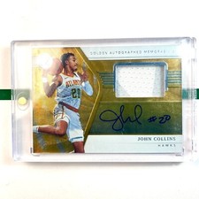 John Collins Auto Jersey #'d 04/79 Game Worn 2018-19 Panini Opulence Golden