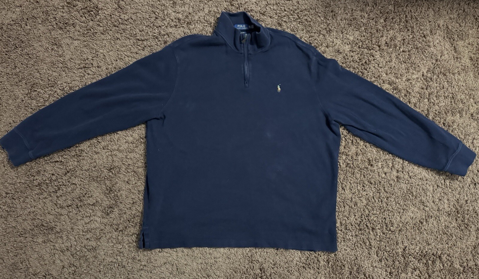 Polo Ralph Lauren Maglione Pullover Uomo Blu Estate Rib Quarter