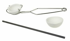 TORCH MELTING GOLD SILVER KIT TONGS CERAMIC CRUCIBLE SET STIR ROD SCRAP 16A