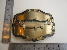 Vintage 70's Unmarked Raintree Trout/Salmon Fishing Related Buckle BIS